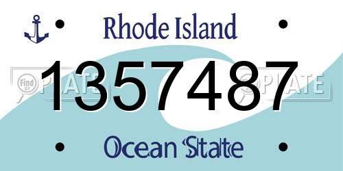 1357487 Rhode Island License Plate