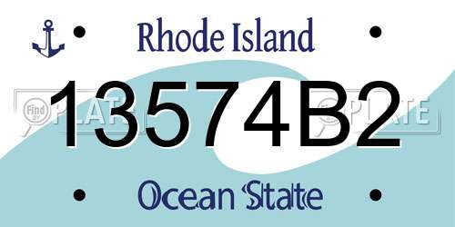 13574B2 Rhode Island License Plate