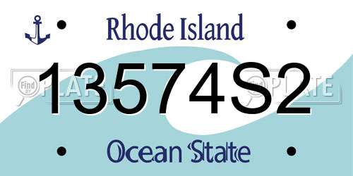 13574S2 Rhode Island License Plate