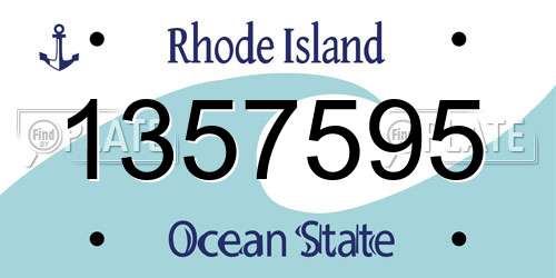 1357595 Rhode Island License Plate