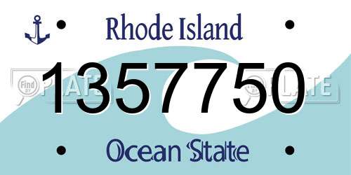 1357750 Rhode Island License Plate