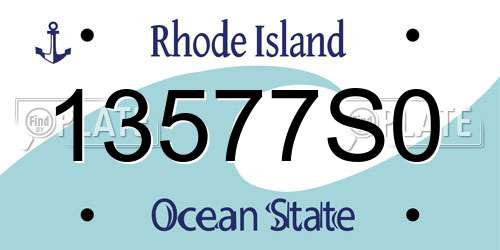 13577S0 Rhode Island License Plate