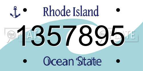 1357895 Rhode Island License Plate