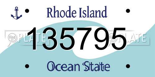 135795 Rhode Island License Plate