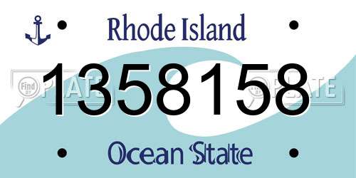 1358158 Rhode Island License Plate