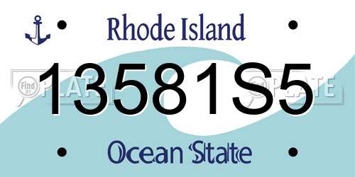 13581S5 Rhode Island License Plate
