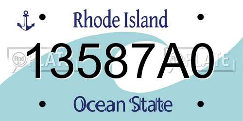 13587A0 Rhode Island License Plate