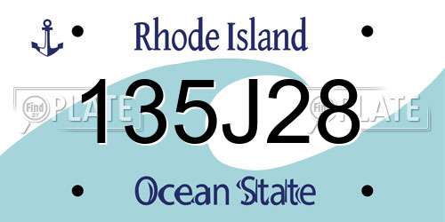 135J28 Rhode Island License Plate