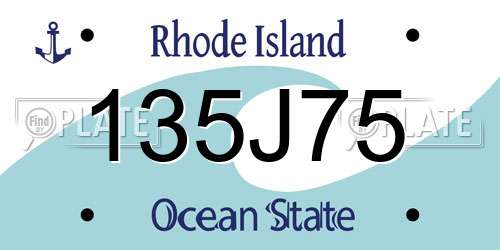 135J75 Rhode Island License Plate