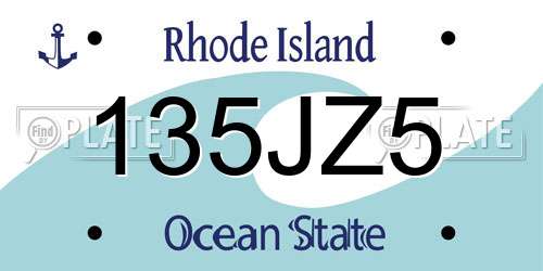 135JZ5 Rhode Island License Plate
