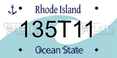 135T11 Rhode Island License Plate