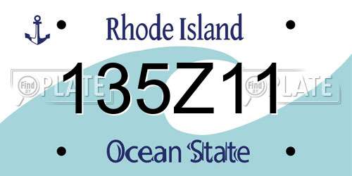 135Z11 Rhode Island License Plate
