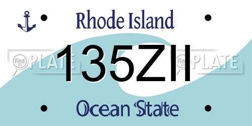 135ZII Rhode Island License Plate