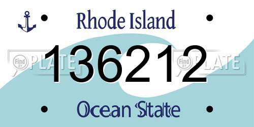 136212 Rhode Island License Plate