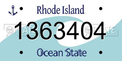 1363404 Rhode Island License Plate