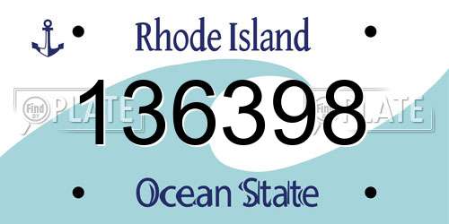 136398 Rhode Island License Plate
