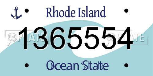 1365554 Rhode Island License Plate