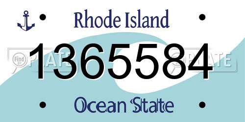 1365584 Rhode Island License Plate