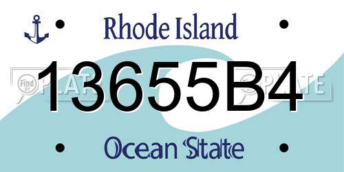 13655B4 Rhode Island License Plate