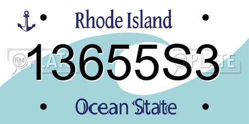13655S3 Rhode Island License Plate