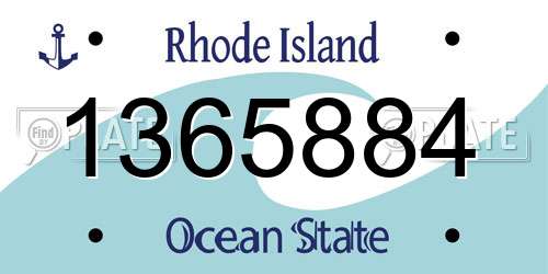 1365884 Rhode Island License Plate