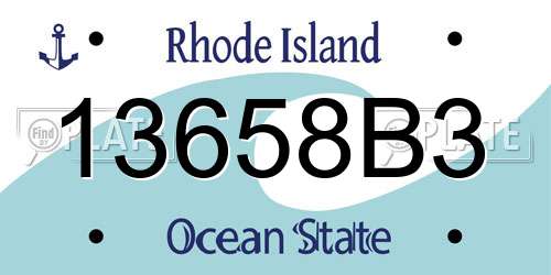 13658B3 Rhode Island License Plate