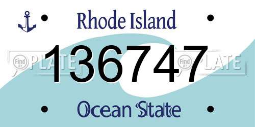 136747 Rhode Island License Plate