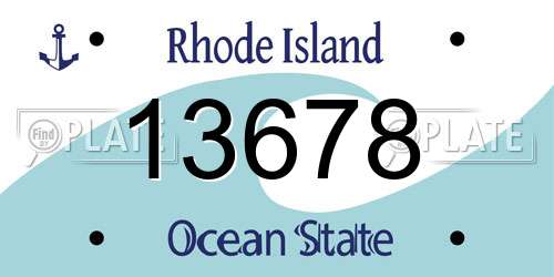 13678 Rhode Island License Plate