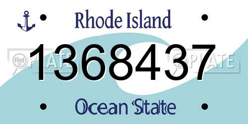1368437 Rhode Island License Plate