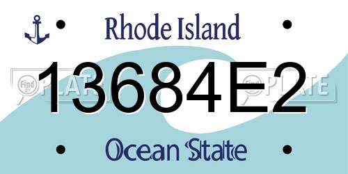 13684E2 Rhode Island License Plate