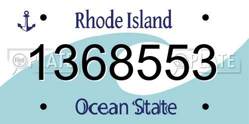 1368553 Rhode Island License Plate