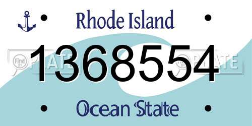 1368554 Rhode Island License Plate