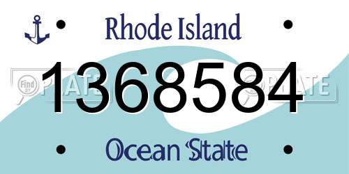 1368584 Rhode Island License Plate