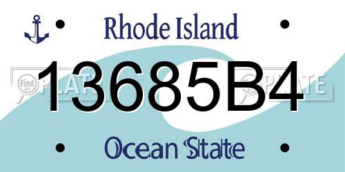 13685B4 Rhode Island License Plate