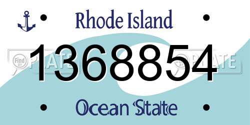 1368854 Rhode Island License Plate