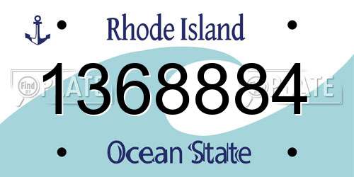 1368884 Rhode Island License Plate