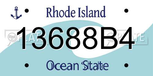 13688B4 Rhode Island License Plate