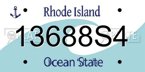 13688S4 Rhode Island License Plate