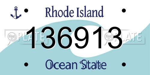 136913 Rhode Island License Plate