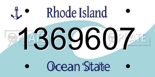 1369607 Rhode Island License Plate