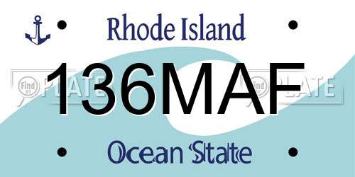 136MAF Rhode Island License Plate