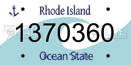 1370360 Rhode Island License Plate