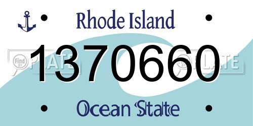 1370660 Rhode Island License Plate