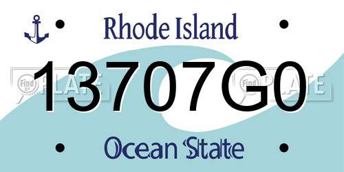 13707G0 Rhode Island License Plate