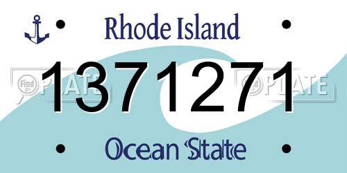 1371271 Rhode Island License Plate