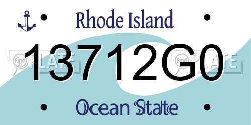 13712G0 Rhode Island License Plate