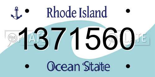 1371560 Rhode Island License Plate