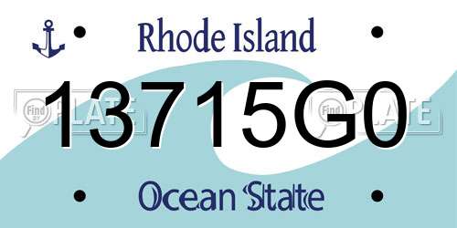 13715G0 Rhode Island License Plate
