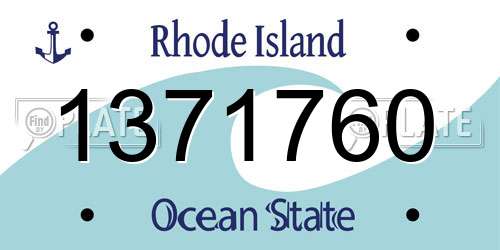 1371760 Rhode Island License Plate
