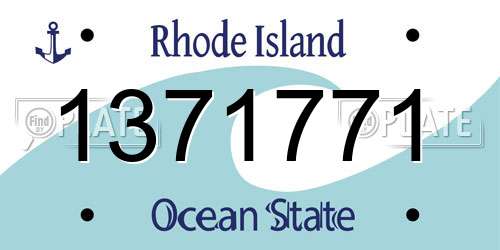 1371771 Rhode Island License Plate